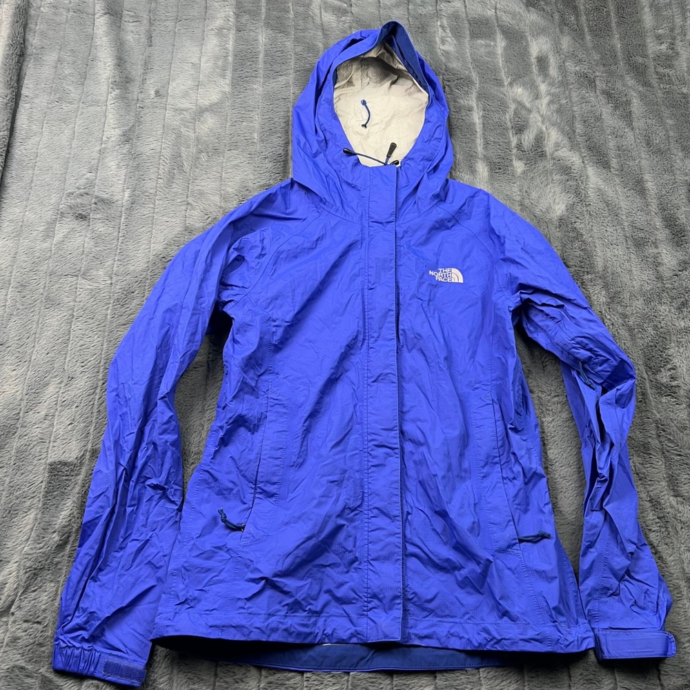 The North Face HyVent 2.5L Rain Jacket Womens XS Blue Waterproof Hooded Shell